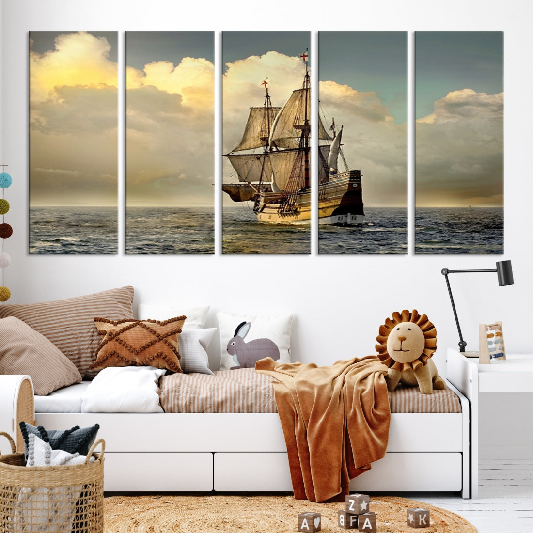 English War Ship Giclee Canvas Extra Large Wall Art Print