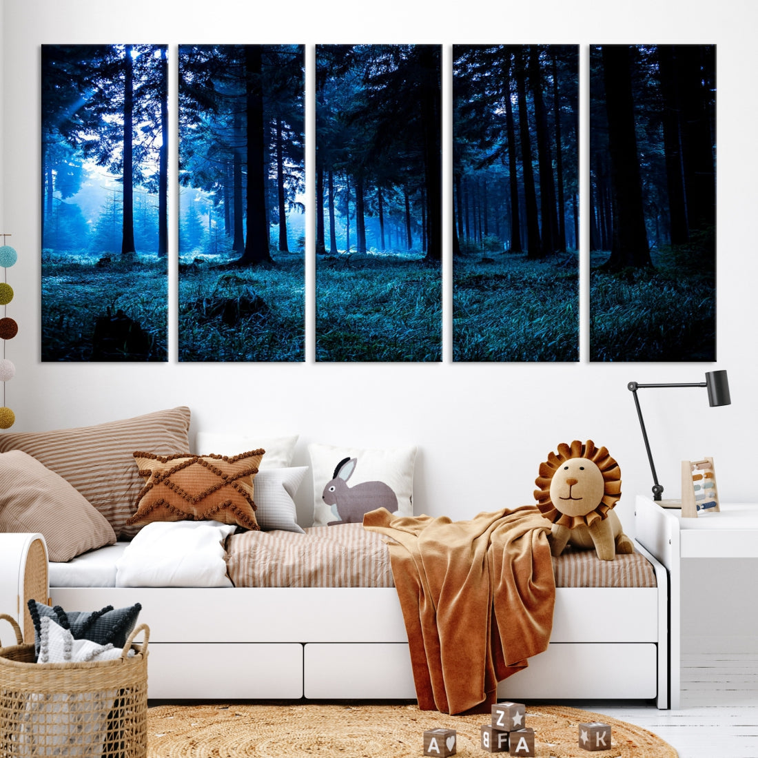 Mystic Dark Forest Wall Art Large Forest Canvas Print Landscape Canvas Art Multi Panel Wall Art Large Piece Canvas Set