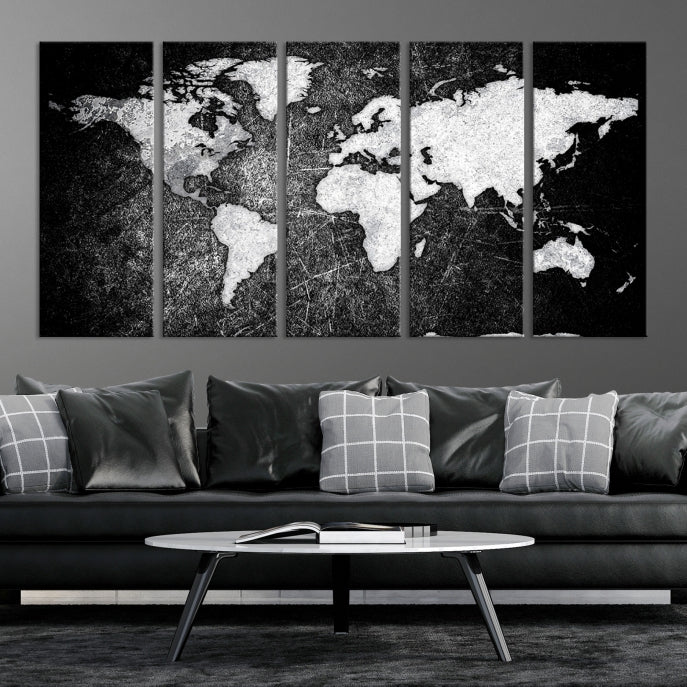 Black World Map