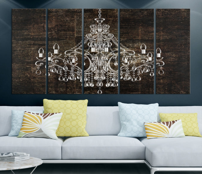 Rustic Chandelier Canvas Wall Art Giclee Print