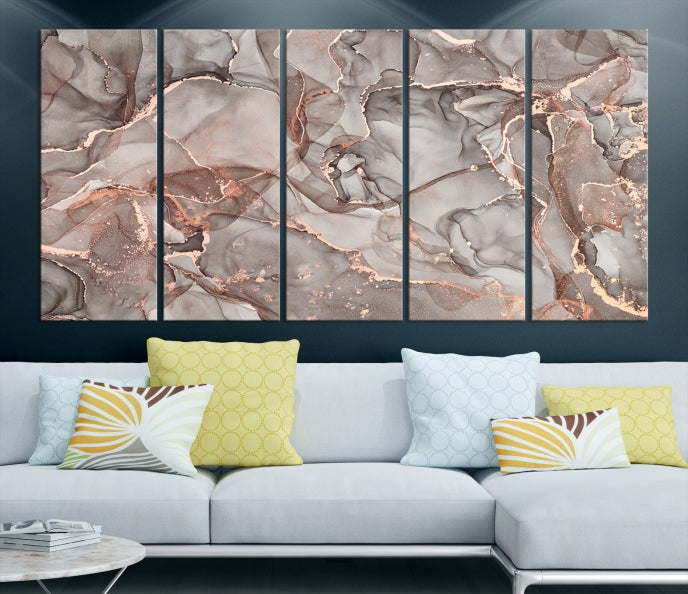 Rose Gold Marble Canvas Wall Art Giclee Print Abstract Wall Decor