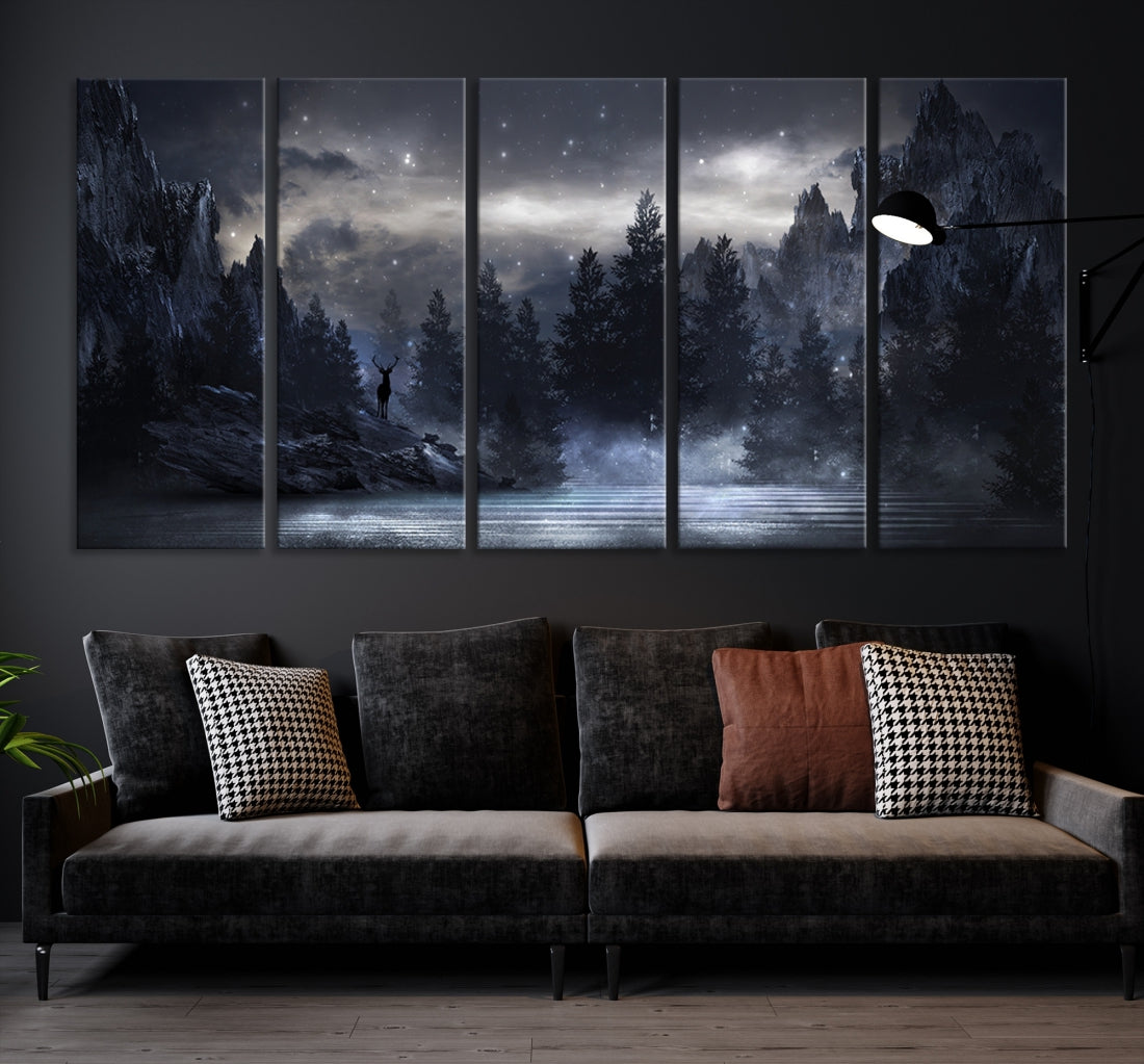 Thrilling Dark Forest Wall Art Canvas Print