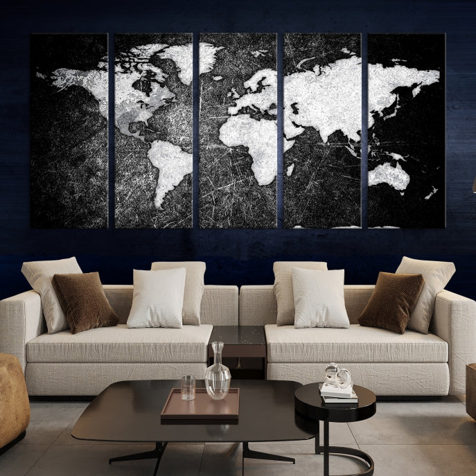 Black World Map