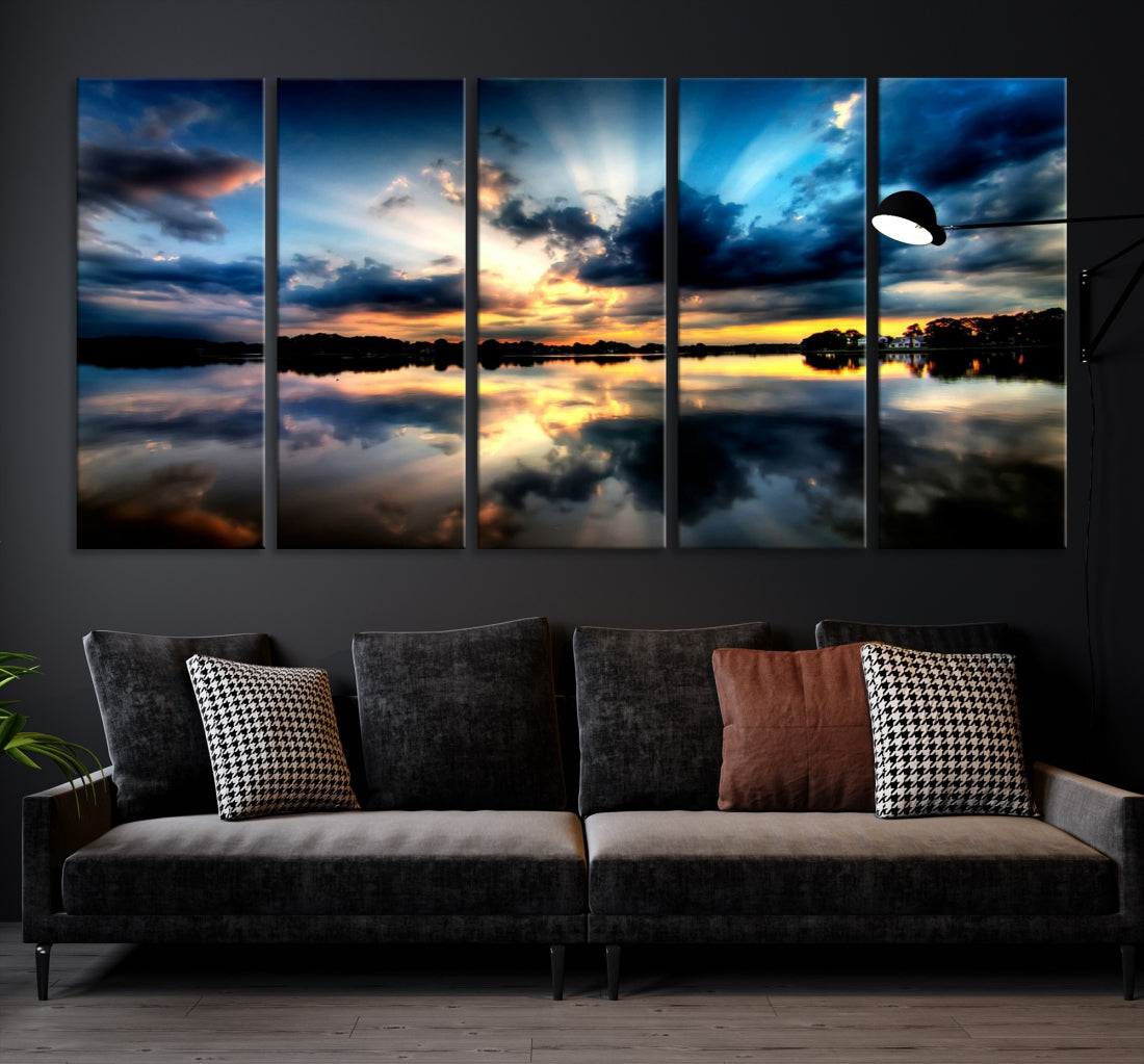 Blue Sunset to Your Walls with Our Beach View Canvas Wall Art Print