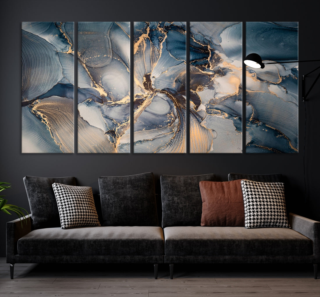 Abstract Wall Art Painting on Canvas Large Wood Framed Print