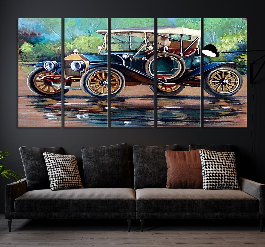 Oil Painting Old Retro Auto Car Giclee Canvas Extra Large Wall Art Print