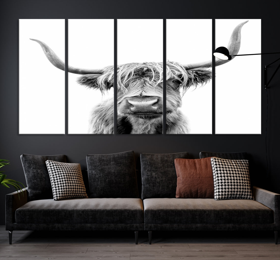 Bring the Charm of a Scottish Highland Cow to Your Farmhouse with Our Wall Art Canvas PrintA Rustic & Cozy Decor