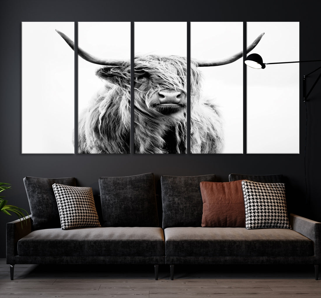 Bring the Charm of a Scottish Highland Cow to Your Farmhouse with Our Wall Art Canvas PrintA Rustic & Cozy Decor