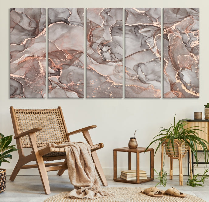 Rose Gold Marble Canvas Wall Art Giclee Print Abstract Wall Decor