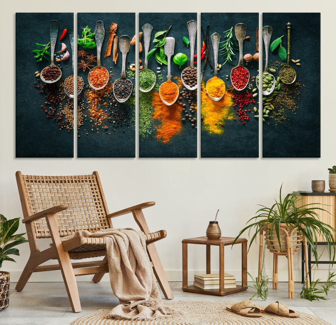 Add a Touch of Flavor to Your Kitchen with Our Large Spice Wall Art Canvas PrintA Decorative & Inspiring Decor Piece