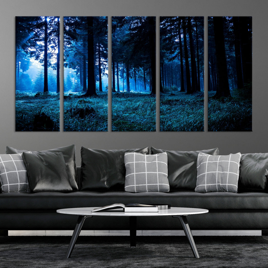 Mystic Dark Forest Wall Art Large Forest Canvas Print Landscape Canvas Art Multi Panel Wall Art Large Piece Canvas Set