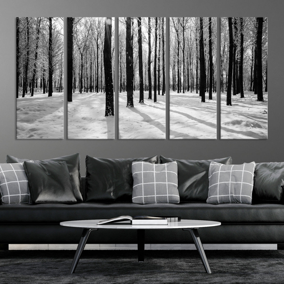 Trees in Winter Forest Wall Art Landscape Canvas Print Snow Photograpy Art