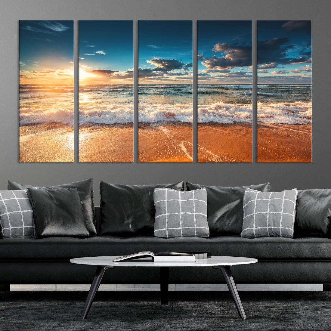 Ocean Beach Coastal Wall Art Canvas Print