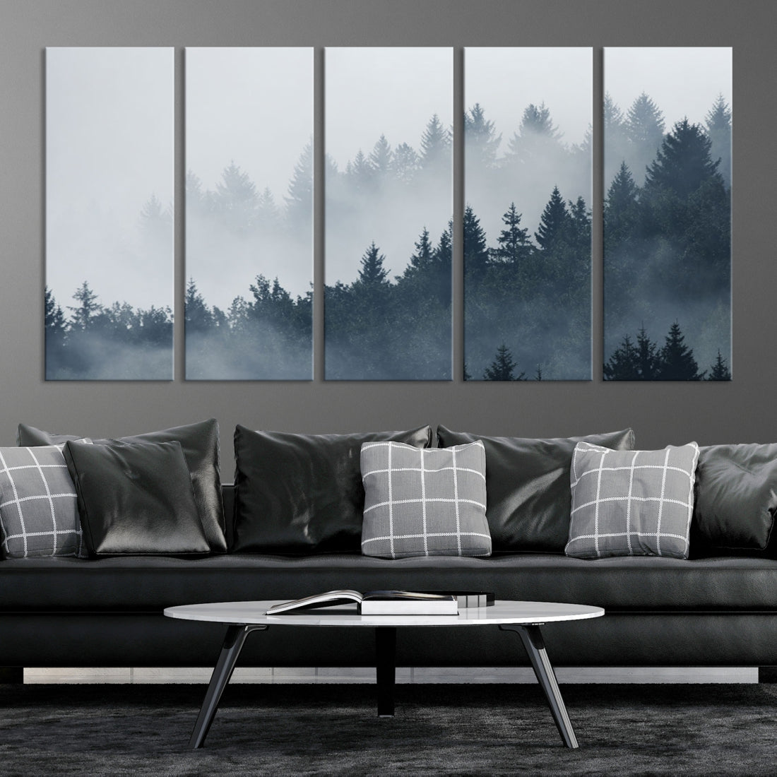 Bring the Peaceful Beauty of a Misty Foggy Forest with Clouds to Your Home with Our Nature Wall Art Canvas Print