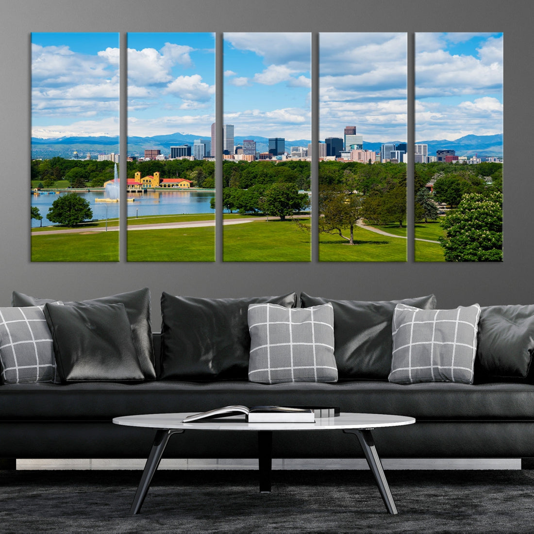 Spring in Denver Cityscape View Large Wall Art Canvas Print