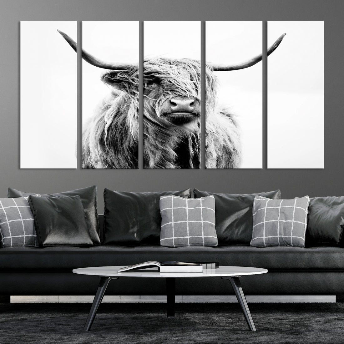 Bring the Charm of a Scottish Highland Cow to Your Farmhouse with Our Wall Art Canvas PrintA Rustic & Cozy Decor