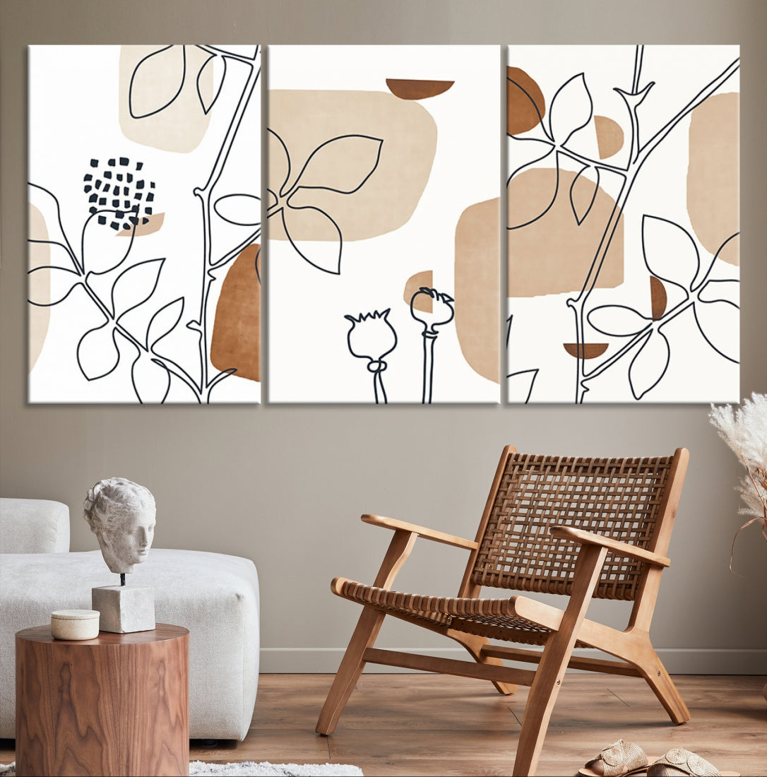 Boho Mid Century Modern Maximal Bohemian Style Large Wall Art Canvas Print