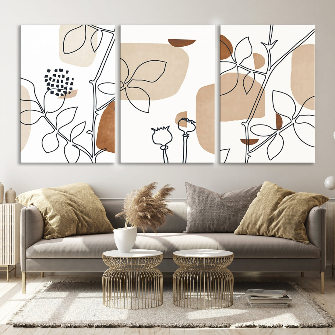 Boho Mid Century Modern Maximal Bohemian Style Large Wall Art Canvas Print