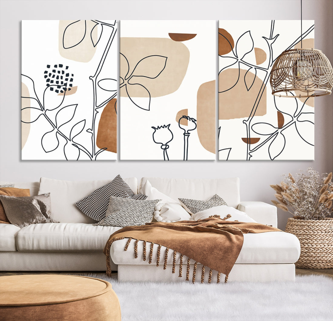 Boho Mid Century Modern Maximal Bohemian Style Large Wall Art Canvas Print