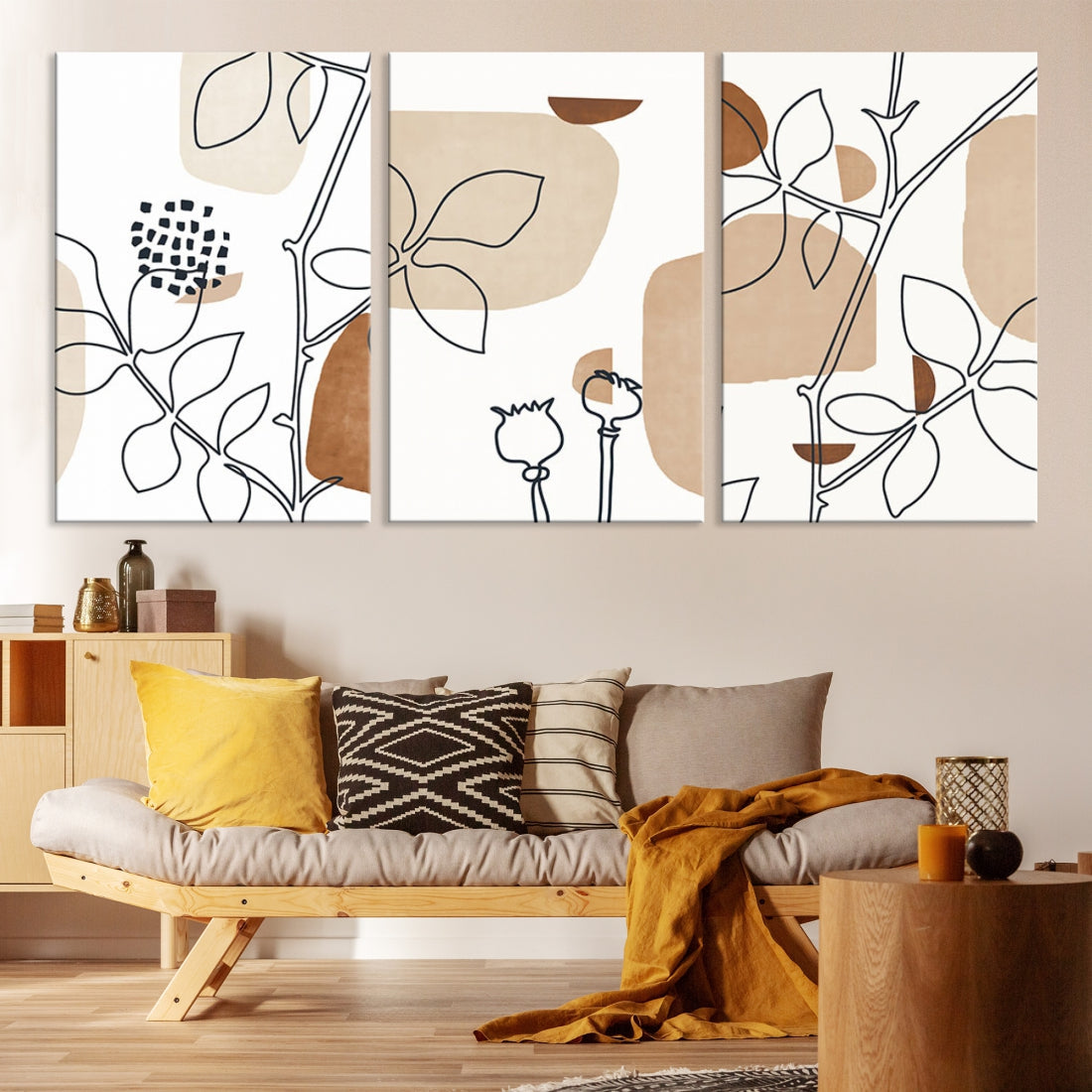 Boho Mid Century Modern Maximal Bohemian Style Large Wall Art Canvas Print