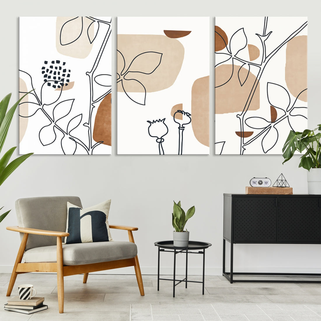 Boho Mid Century Modern Maximal Bohemian Style Large Wall Art Canvas Print