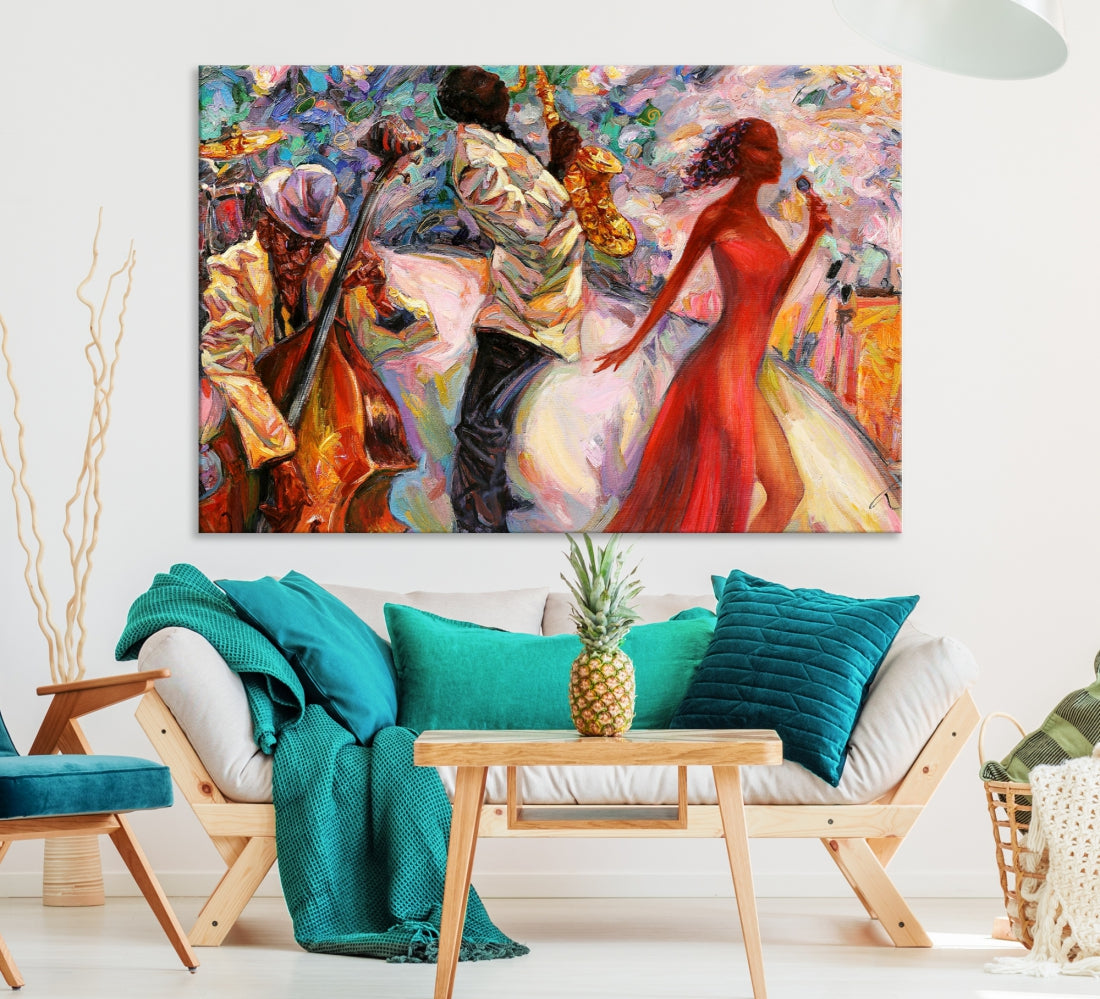 Celebrate the Legacy of Afro American Jazz Musicians with Our Abstract Wall Art Canvas PrintA Must-Have Piece