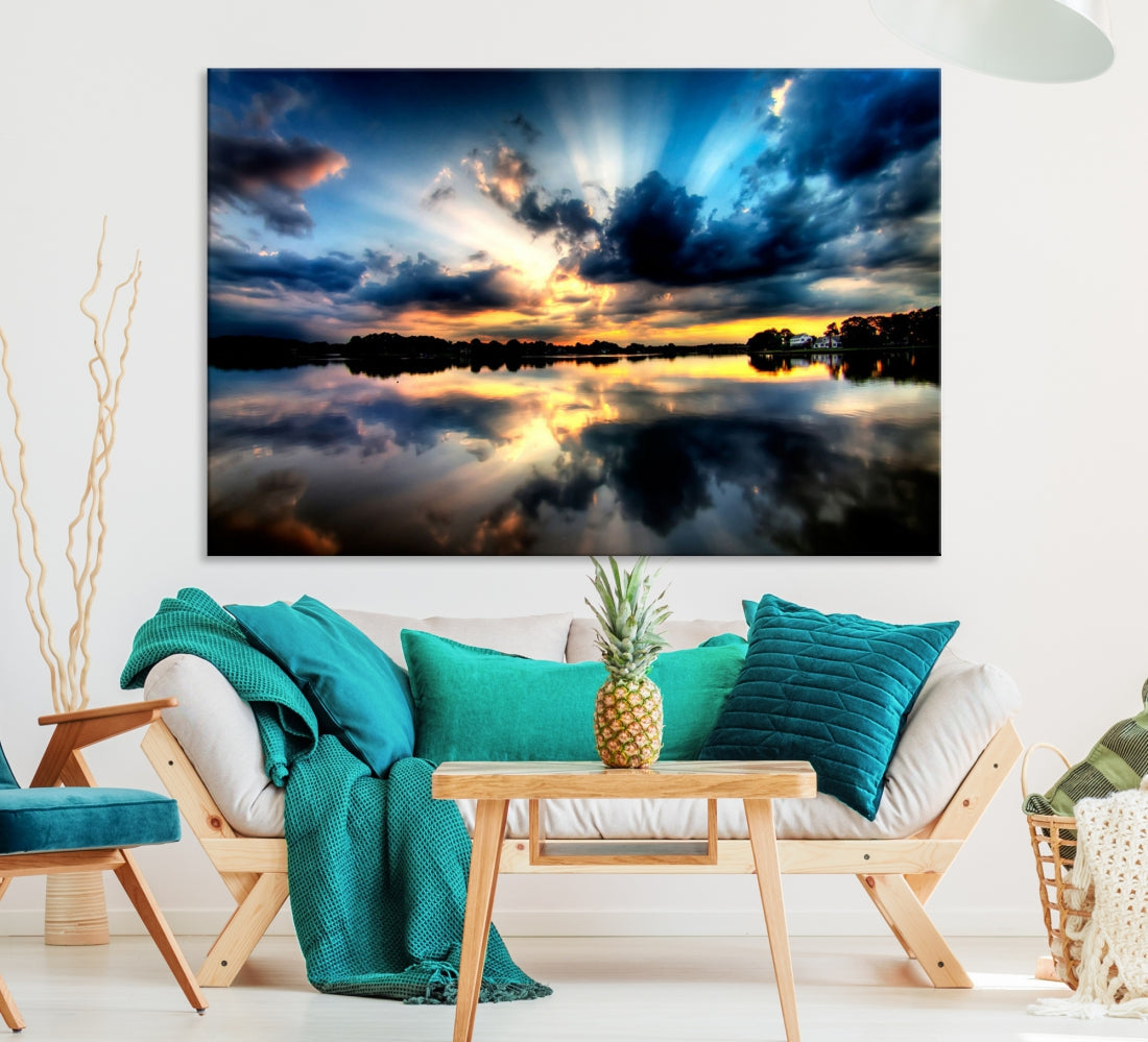 Blue Sunset to Your Walls with Our Beach View Canvas Wall Art Print