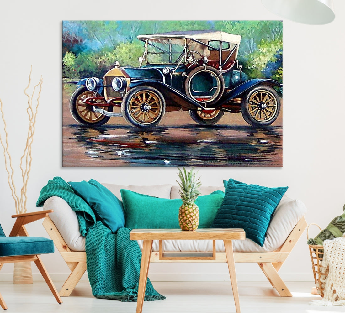 Oil Painting Old Retro Auto Car Giclee Canvas Extra Large Wall Art Print