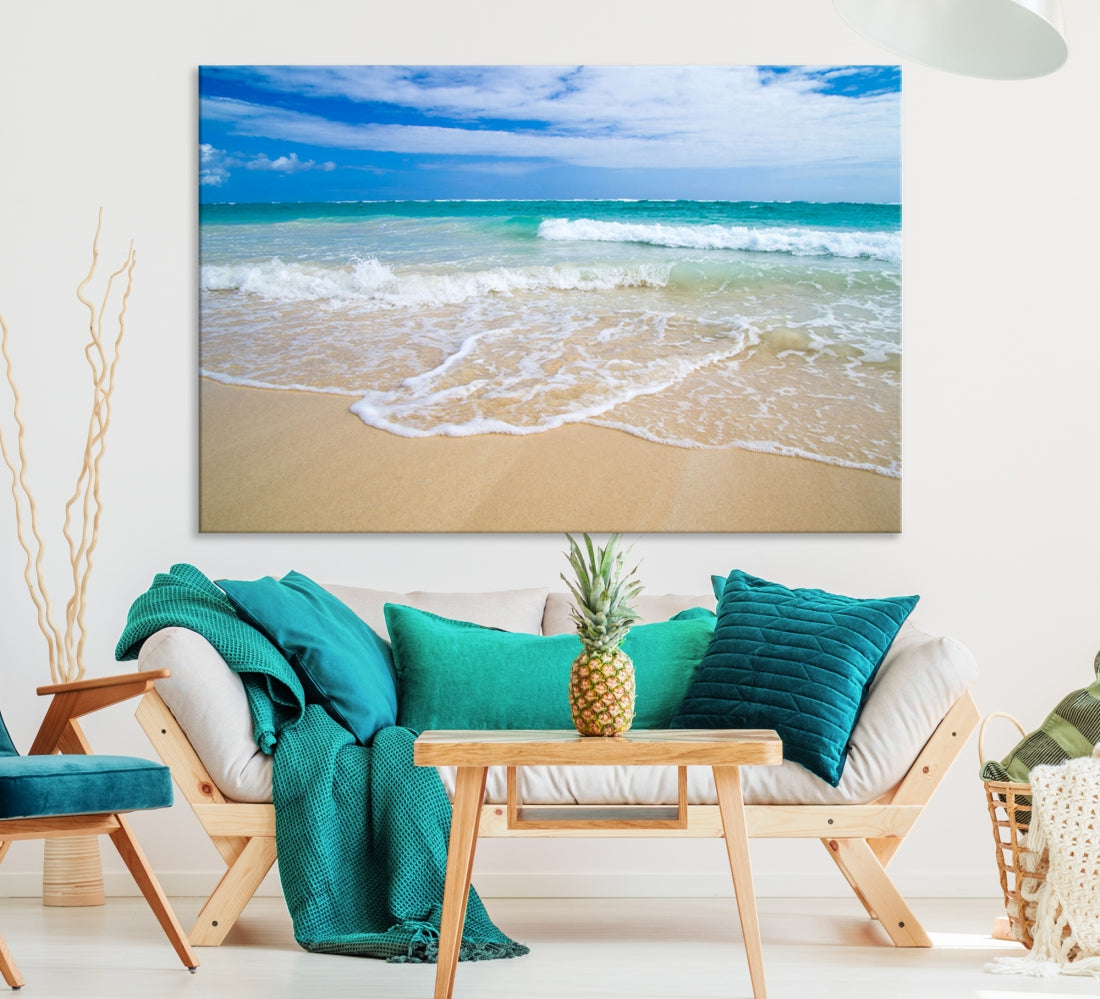 Soothing Tropical Beach Wall Art Canvas Print Coastal Ocean Holiday Season Wall Decor