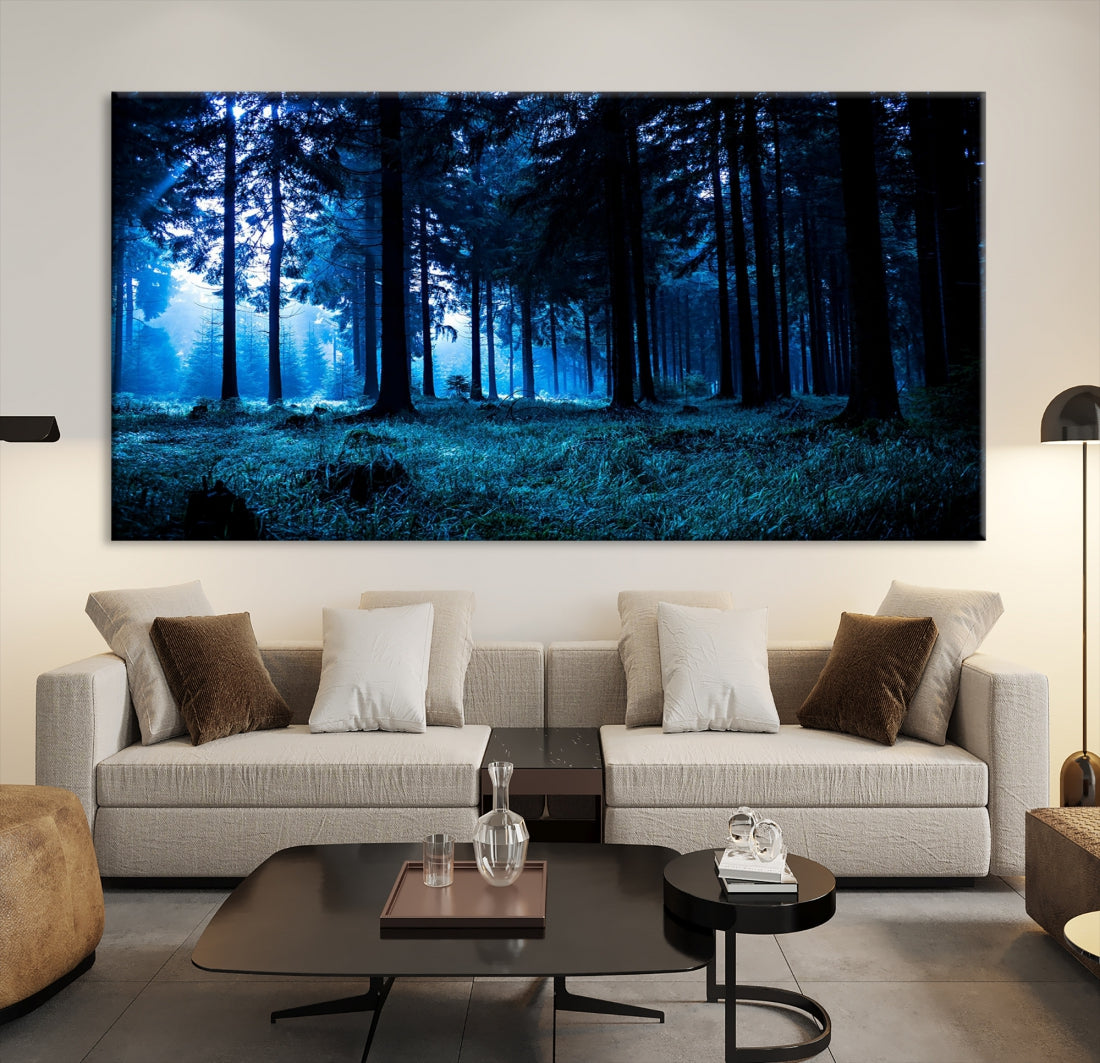 Mystic Dark Forest Wall Art Large Forest Canvas Print Landscape Canvas Art Multi Panel Wall Art Large Piece Canvas Set