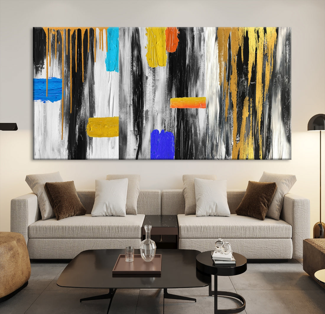 Large Colorful Abstract Painting Modern Canvas Wall Art Bedroom Design