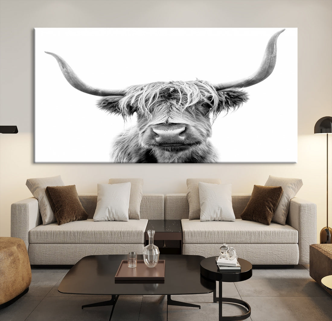 Bring the Charm of a Scottish Highland Cow to Your Farmhouse with Our Wall Art Canvas PrintA Rustic & Cozy Decor