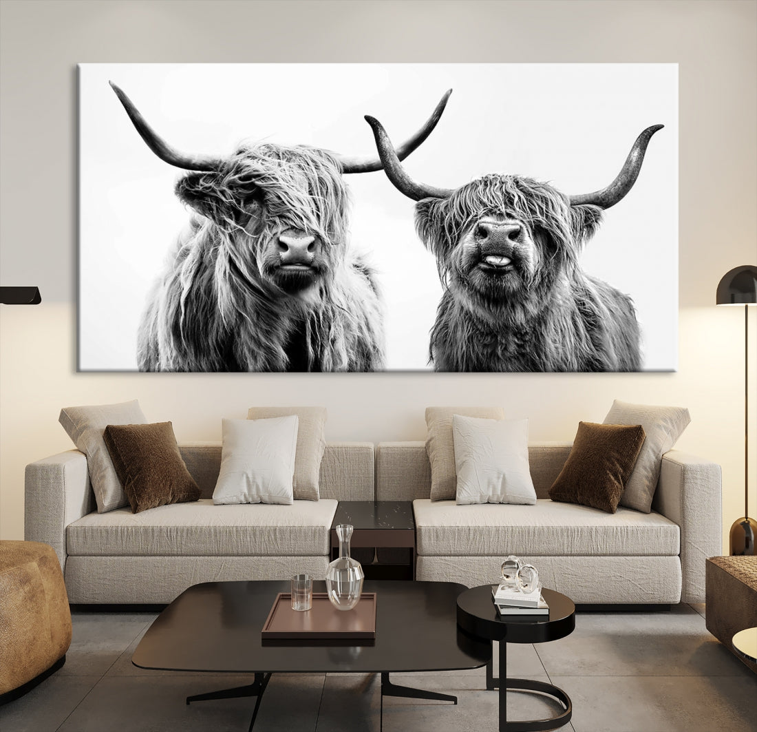 Bring the Charm of a Scottish Highland Cow to Your Farmhouse with Our Wall Art Canvas PrintA Rustic & Cozy Decor