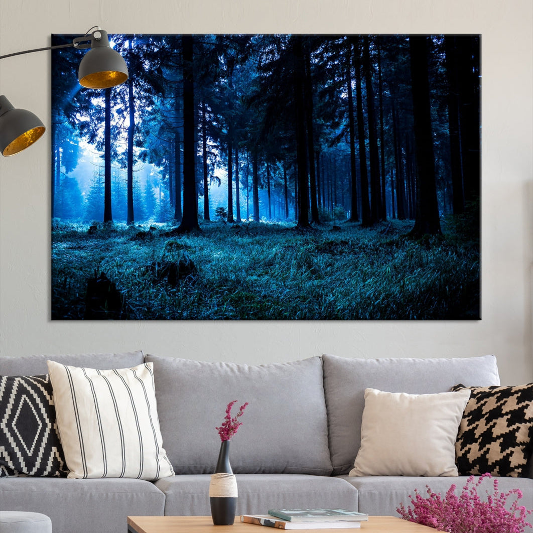 Mystic Dark Forest Wall Art Large Forest Canvas Print Landscape Canvas Art Multi Panel Wall Art Large Piece Canvas Set