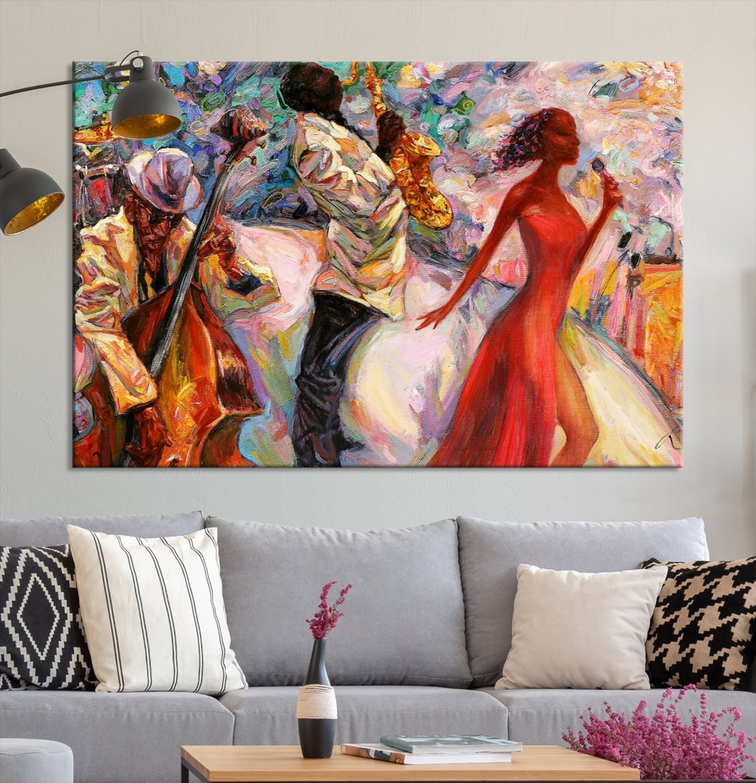 Celebrate the Legacy of Afro American Jazz Musicians with Our Abstract Wall Art Canvas PrintA Must-Have Piece