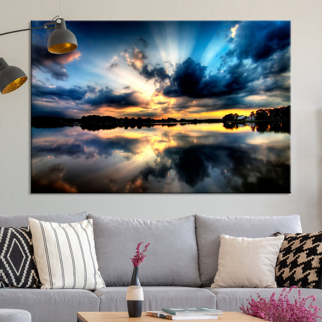 Blue Sunset to Your Walls with Our Beach View Canvas Wall Art Print