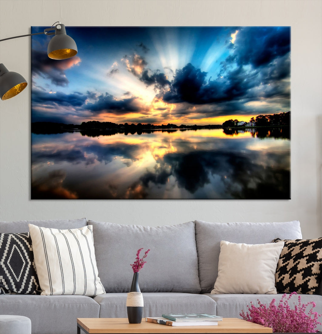 Blue Sunset to Your Walls with Our Beach View Canvas Wall Art Print