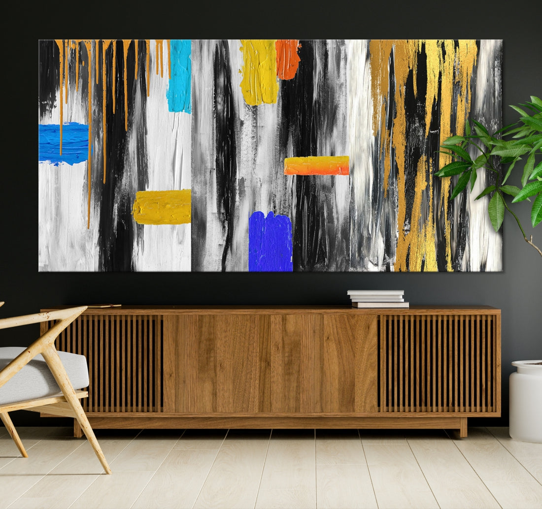 Large Colorful Abstract Painting Modern Canvas Wall Art Bedroom Design