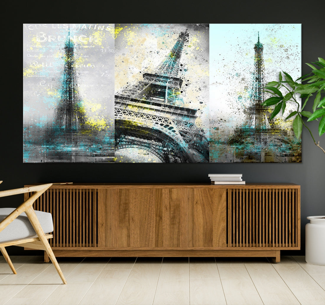 High Quality Antiqued Eiffel Tower Premium Giclee Canvas Wall Art Print