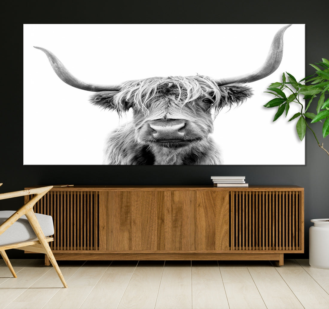 Bring the Charm of a Scottish Highland Cow to Your Farmhouse with Our Wall Art Canvas PrintA Rustic & Cozy Decor