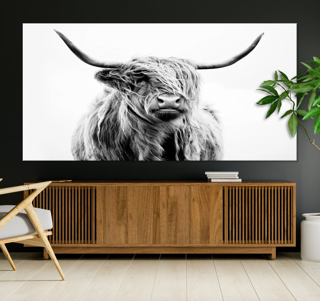 Bring the Charm of a Scottish Highland Cow to Your Farmhouse with Our Wall Art Canvas PrintA Rustic & Cozy Decor