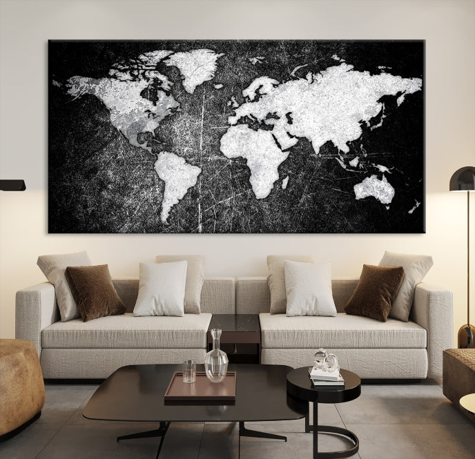 Black World Map
