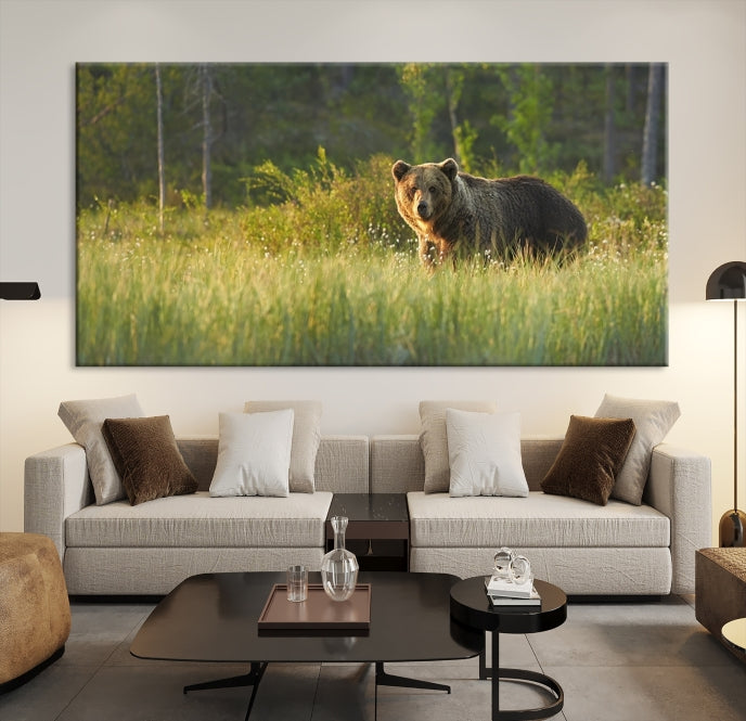 Wild Bears in Nature Large Wall Art Canvas PrintFramedReady to Hang