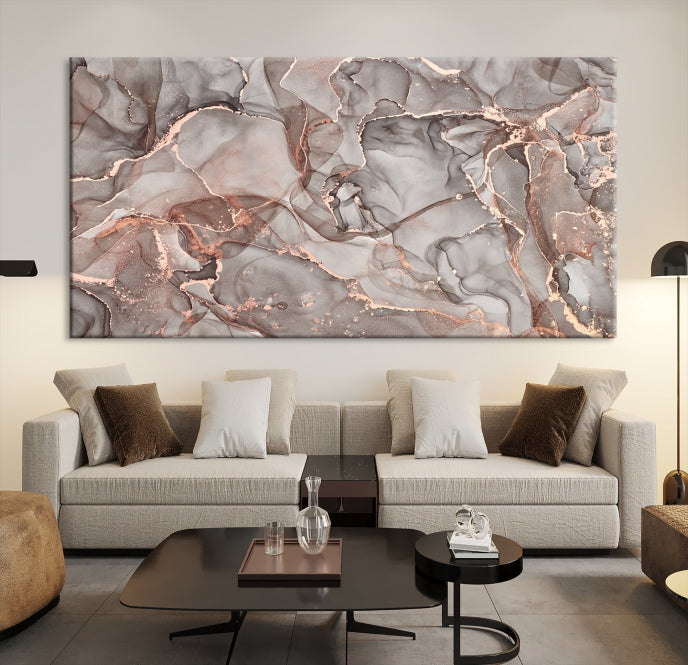 Rose Gold Marble Canvas Wall Art Giclee Print Abstract Wall Decor