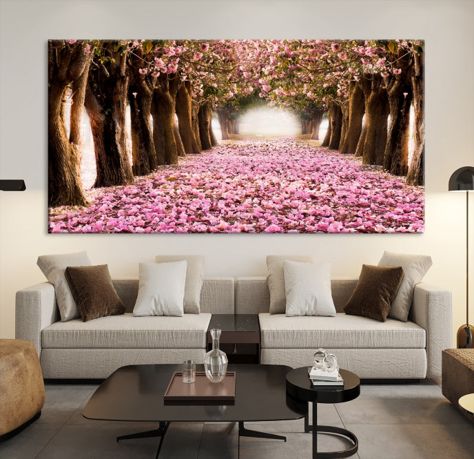 Mesmerizing Blossom Cherry Trees Large Wall Art Framed Canvas Print