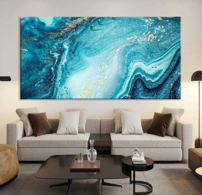 Large Marble Wall Art Framed Modern Abstract Canvas Print