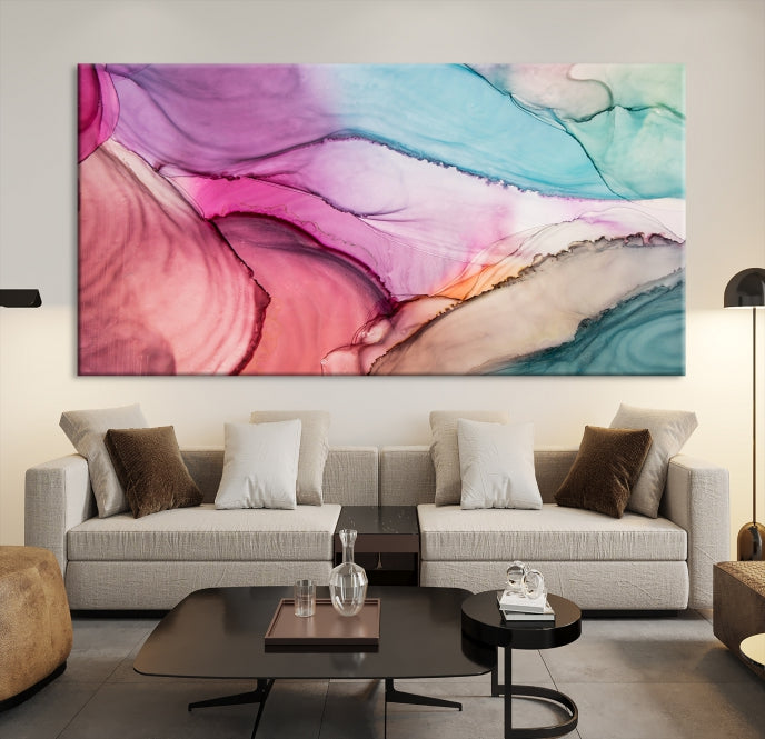 Colorful Marble Abstract Wall Art Print Canvas Living Room Kitchen Wall Decor