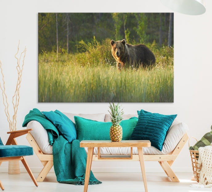 Wild Bears in Nature Large Wall Art Canvas PrintFramedReady to Hang