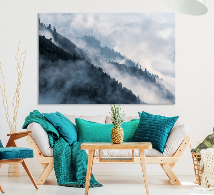 Misty Forest Canvas Wall Art Print