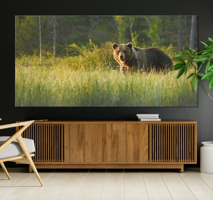 Wild Bears in Nature Large Wall Art Canvas PrintFramedReady to Hang